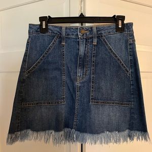 JustBlack fringe mini denim skirt!